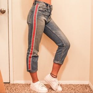 Zara striped jeans